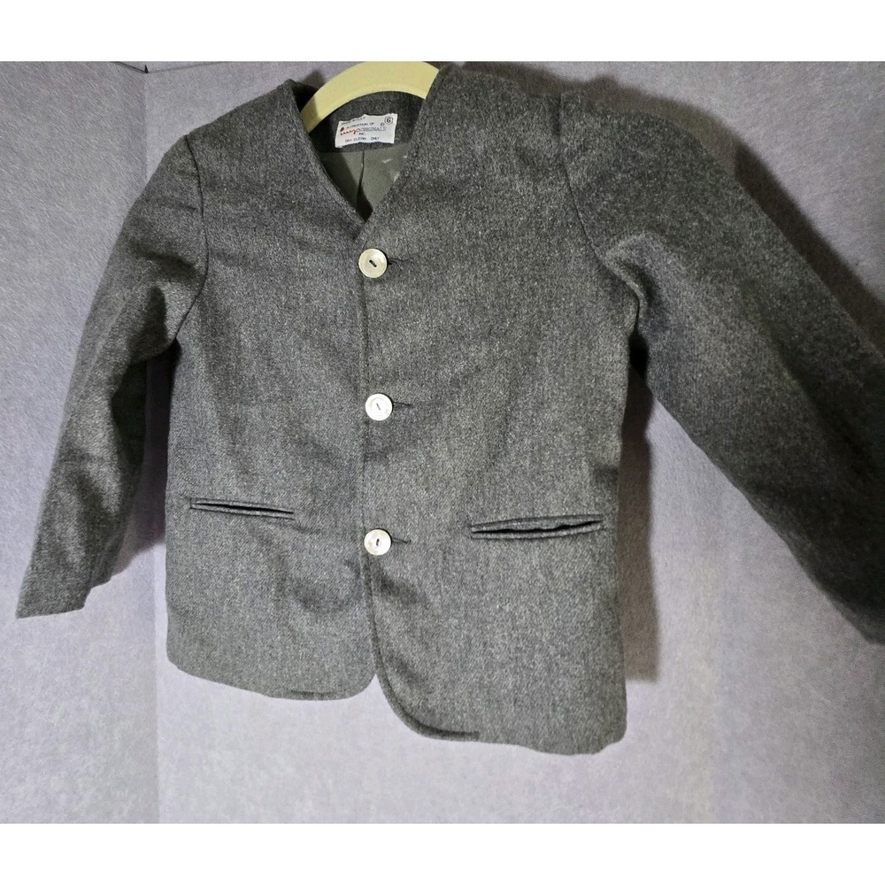 IMP Originals Vintage Boys 6 Wool Blazer Gray Sports Coat Blazer Toddler Formal